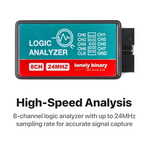 LONELY BINARY Logic Analyzer Kit, 8 Channel 24MHz USB with Breakout Boards
