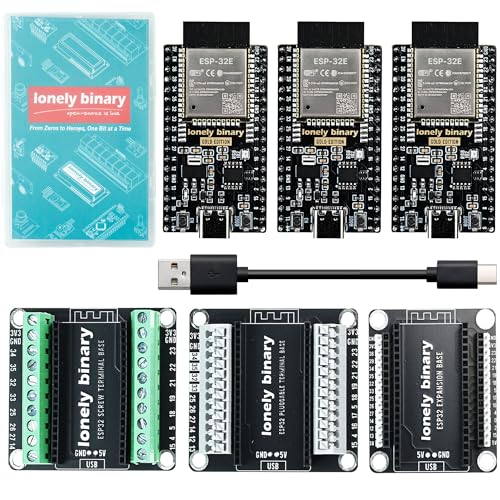 Lonely Binary 3-Pack ESP32 Gold WiFi BT 3 Expansion Bases for Arduino IDE