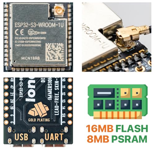 Lonely Binary ESP32-S3 N16R8 16MB Gold Edition Dev Board + IPEX Antenna