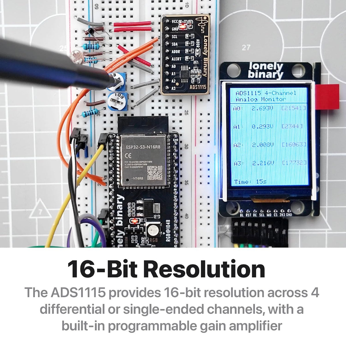 6-Pack ADS1115 16-Bit ADC I2C Module