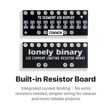 LONELY BINARY 12-Pack 10-Segment LED Bar Graph 6-Color Resistor PCB Case