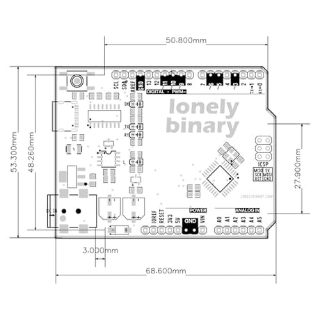 Lonely Binary UNO R3 ATmega328P Board USB-C Sakura Pink for Arduino IDE