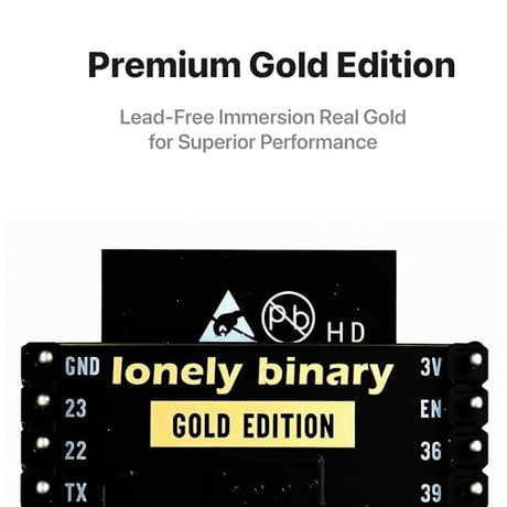 Lonely Binary 3-Pack ESP32 Gold WiFi BT 3 Expansion Bases for Arduino IDE