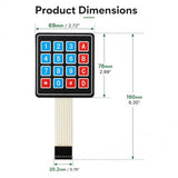 LONELY BINARY 5-Set I2C 4x4 Matrix Membrane Keypad for Arduino ESP32 Pico