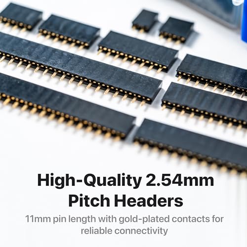 Lonely Binary 160-Piece 2.54mm Female Pin Header Kit, Single Row Straight