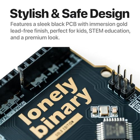Lonely Binary UNO R3 ATmega328P Board USB-C ENIG Gold for Arduino IDE
