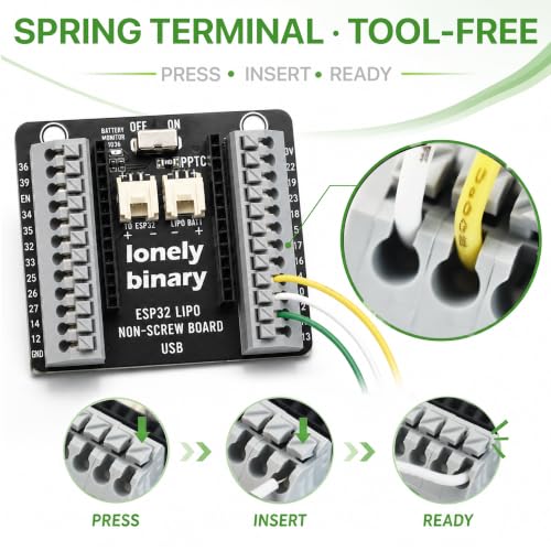 Lonely Binary 3-Pack ESP32 Development Board, LiPo UPS Charger, 3 Shields