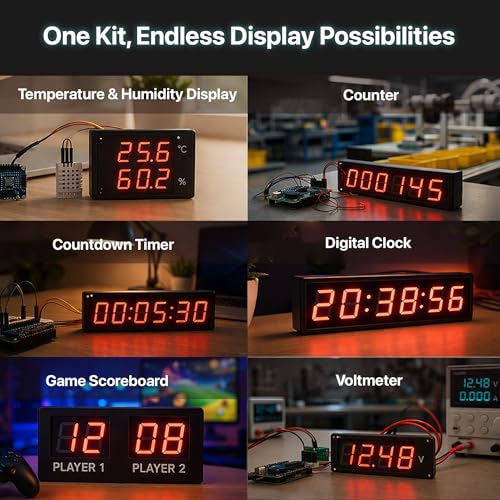 Lonely Binary 24-Pack 0.56" 7-Segment LED 74HC595 Driver for Arduino ESP32