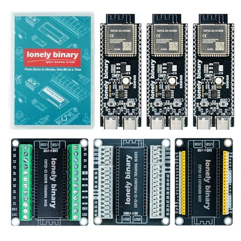 ESP32-S3 Gold Edition Dev Board + 3 Bases, 3-Pack