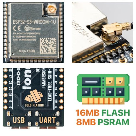 Lonely Binary ESP32-S3 N16R8 16MB Gold Edition Dev Board + IPEX Antenna