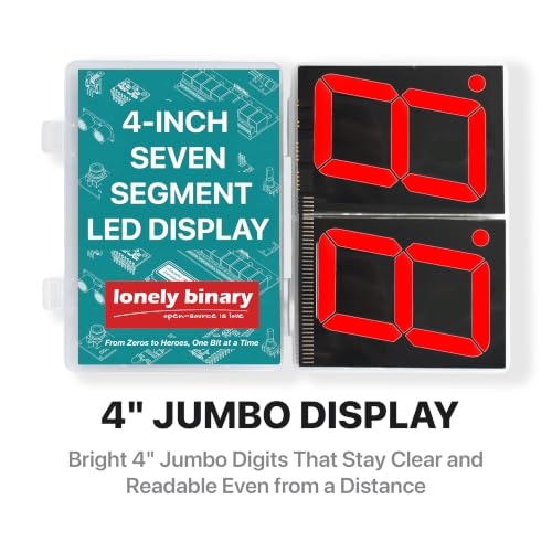 4-Inch 7-Segment LED Display, 74HC595, 2-Pack