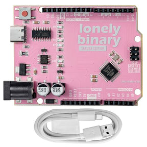 Lonely Binary UNO R3 ATmega328P Board USB-C Sakura Pink for Arduino IDE