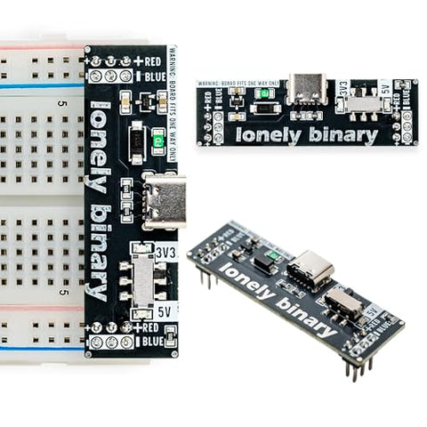 Breadboard Power Supply 3.3V/5V USB-C, 3-Pack