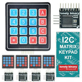 LONELY BINARY 5-Set I2C 4x4 Matrix Membrane Keypad for Arduino ESP32 Pico