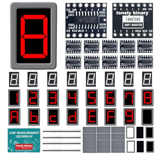 Lonely Binary 24-Pack 0.56" 7-Segment LED 74HC595 Driver for Arduino ESP32