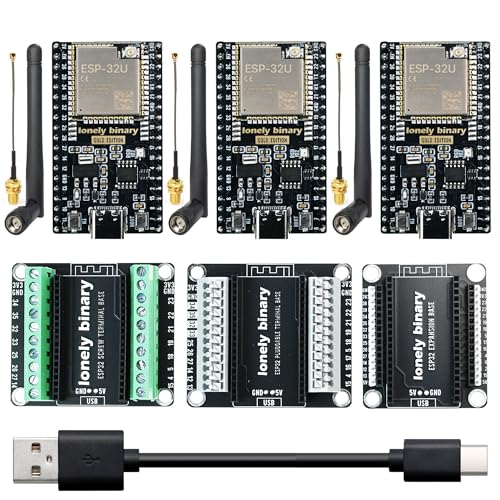 Lonely Binary 3-Pack ESP32 IPEX Antenna WiFi BT 3 Bases for Arduino IDE