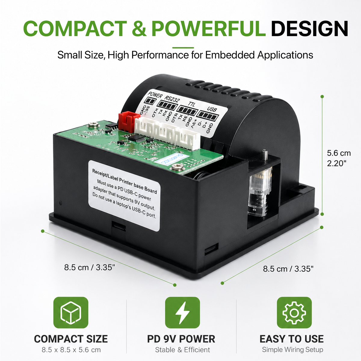 LONELY BINARY 58mm Thermal Label Printer Module Kit, ESP32-S3 TTL Base