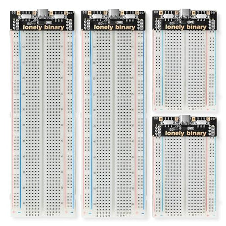 Lonely Binary Breadboard Power Supply Kit 2x830 2x400 USB-C 3.3V/5V