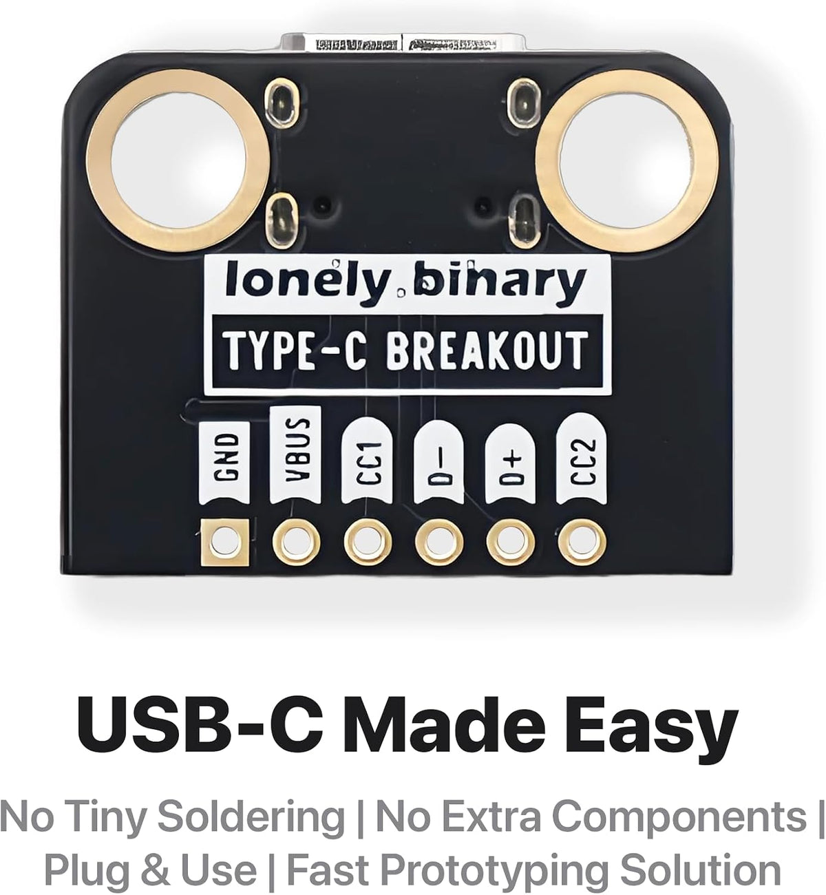 12-Pack USB-C Breakout Board, 5.1K Resistor DIP