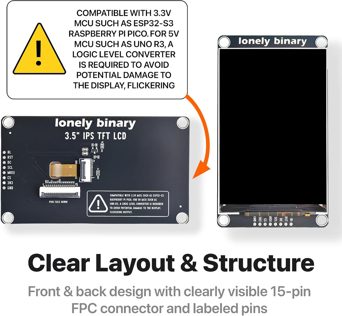 6-Pack SPI TFT LCD Display Kit, 0.96"–3.5"