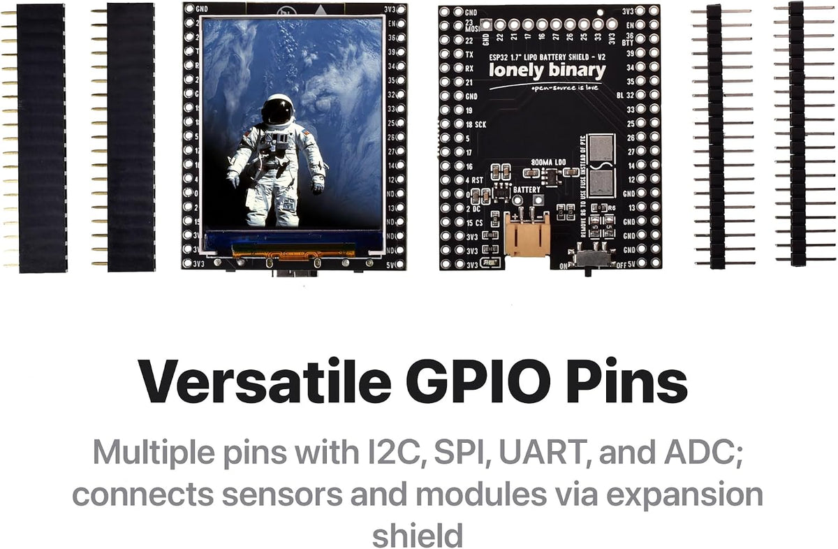 ESP32 1.8" LCD Dev Board + LiPo Expansion Shield
