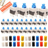 24-Pack DPDT Push Button Switches, 8x8mm