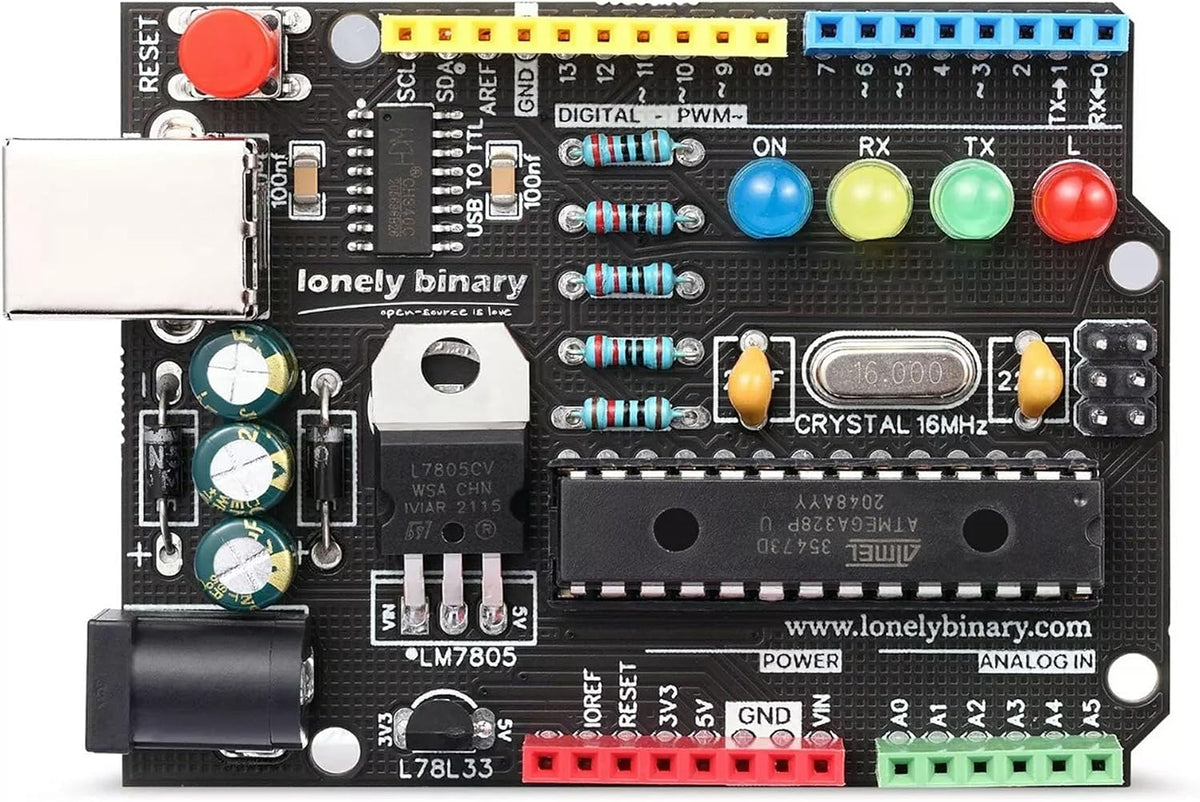 DIY UNO R3 Kit, ATmega328P Through-Hole