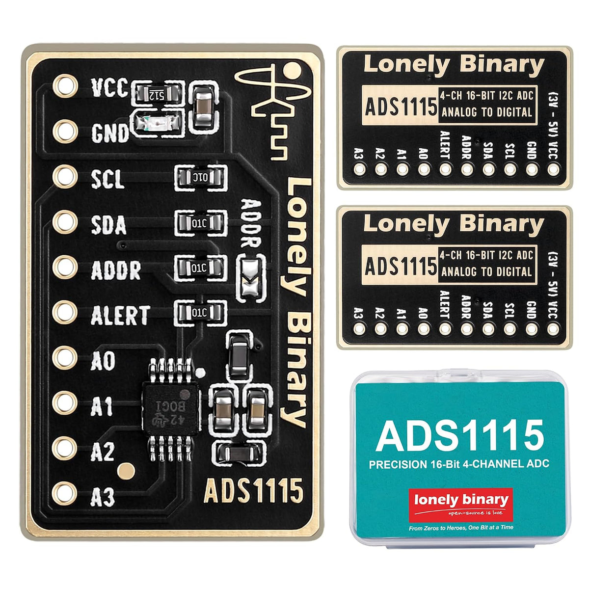 6-Pack ADS1115 16-Bit ADC I2C Module