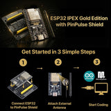 3-Pack ESP32 WROOM-32UE with IPEX Antenna + GPIO LED