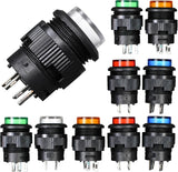10-Pack 16mm Latching LED Push Button Switch, 5 Colours