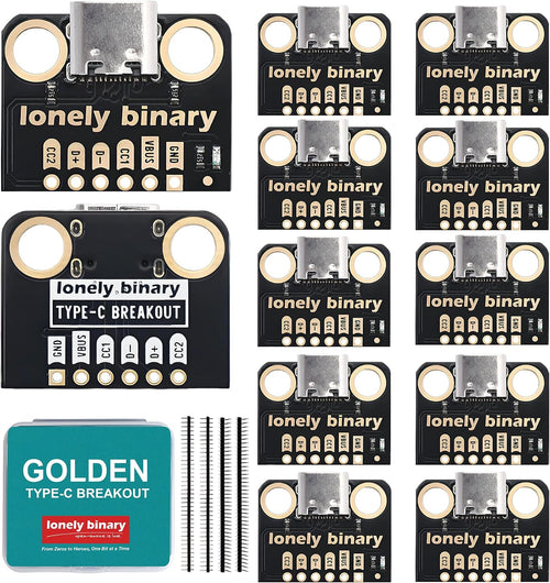 USB-C Breakout Board, 5.1kΩ CC, 12-Pack