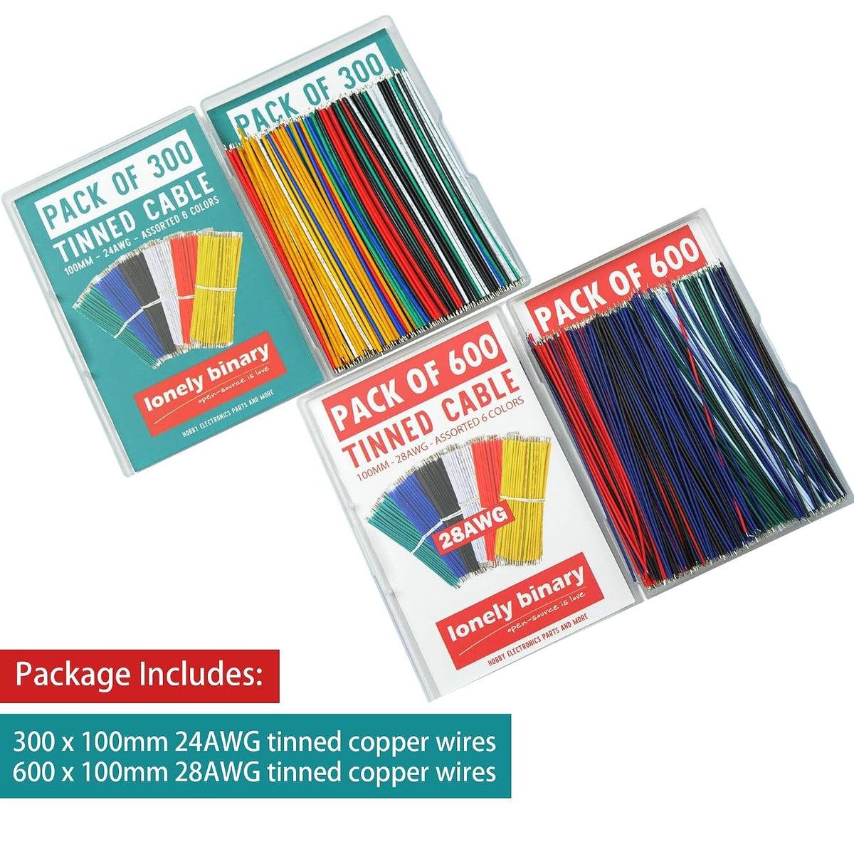900-Piece Soldering Jumper Wire Kit, 28AWG & 24AWG