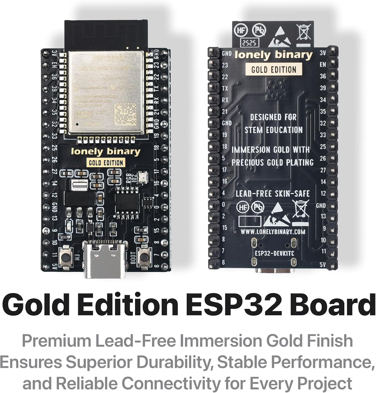 3-Pack ESP32 PinPulse Shield, GPIO LED + Display Port
