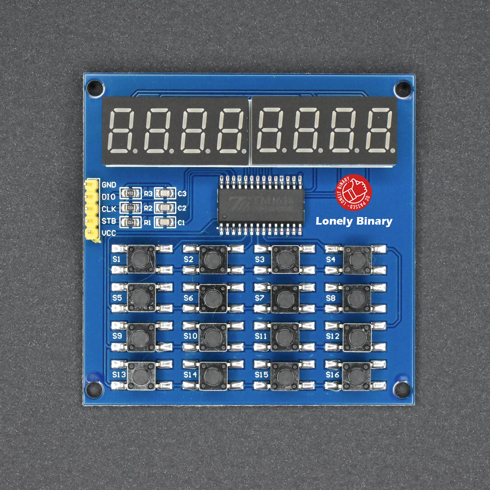 16 Buttons with Segement Digital Tube TM1638 Keypad Module – Lonely Binary