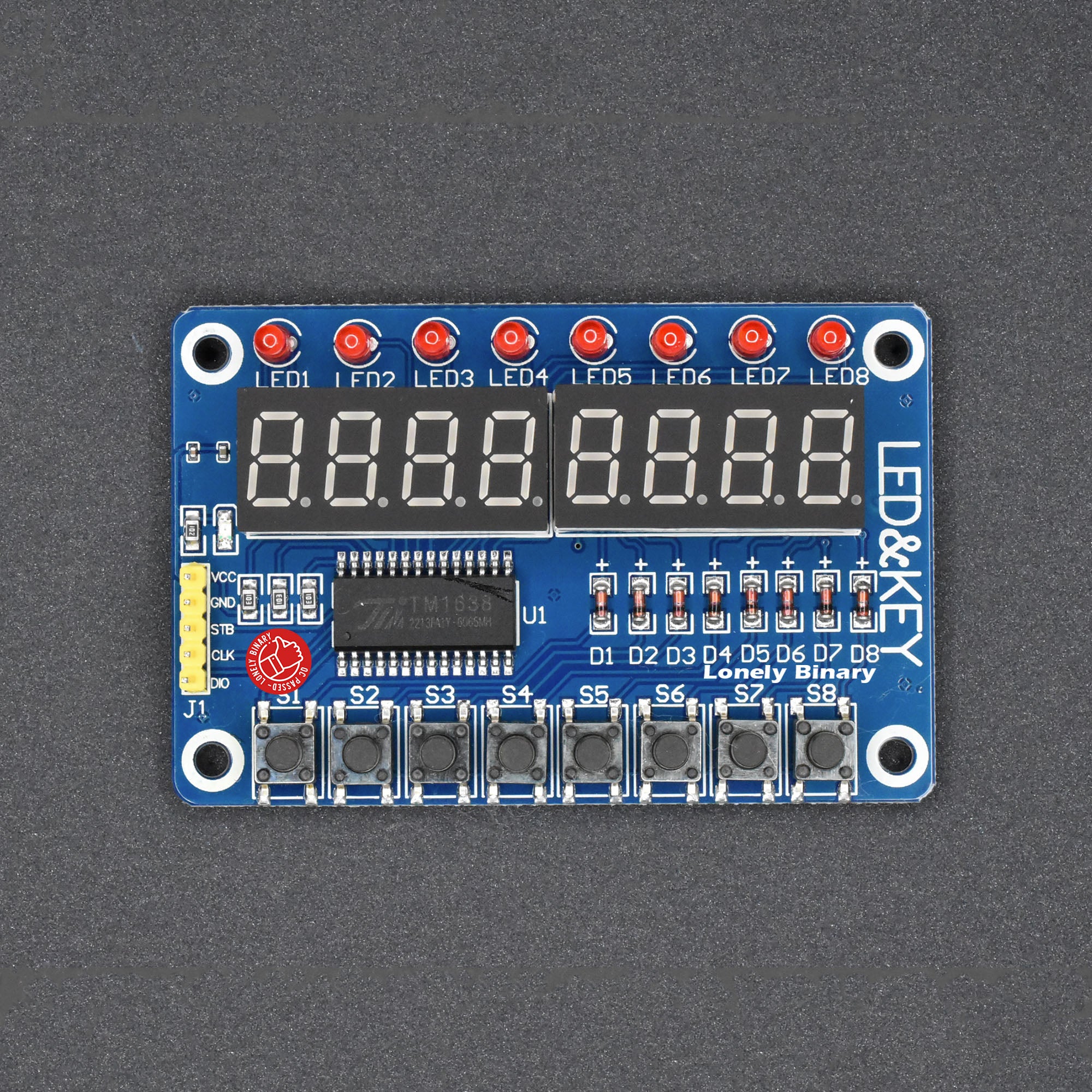 8 Buttons with Digital Tube and LED TM1638 Keypad Module – Lonely Binary