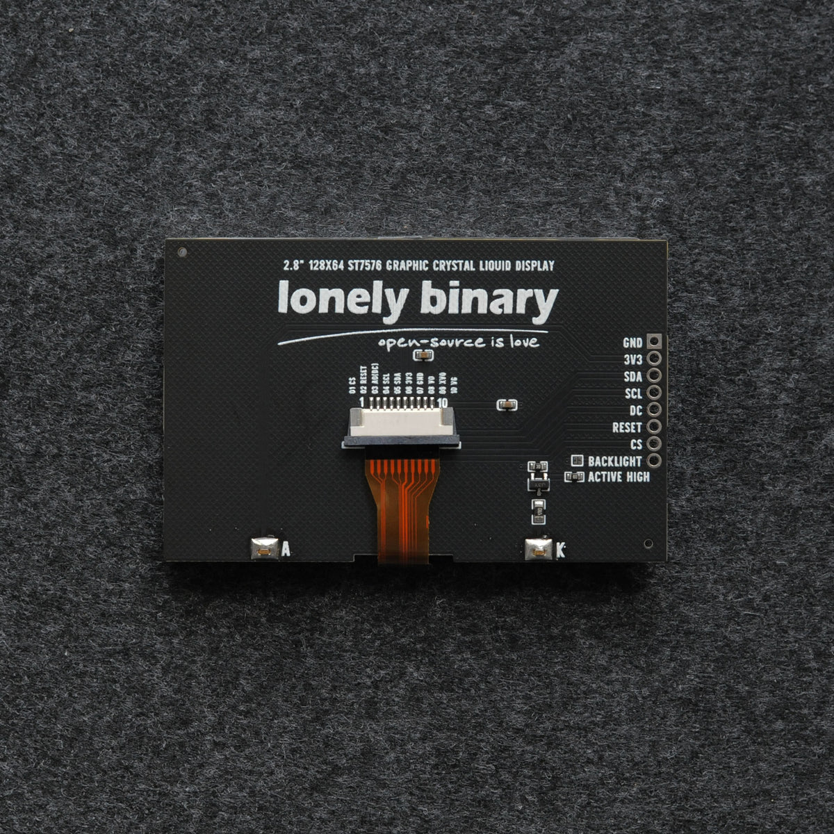 2.8" 128x64 Graphic LCD ST7576