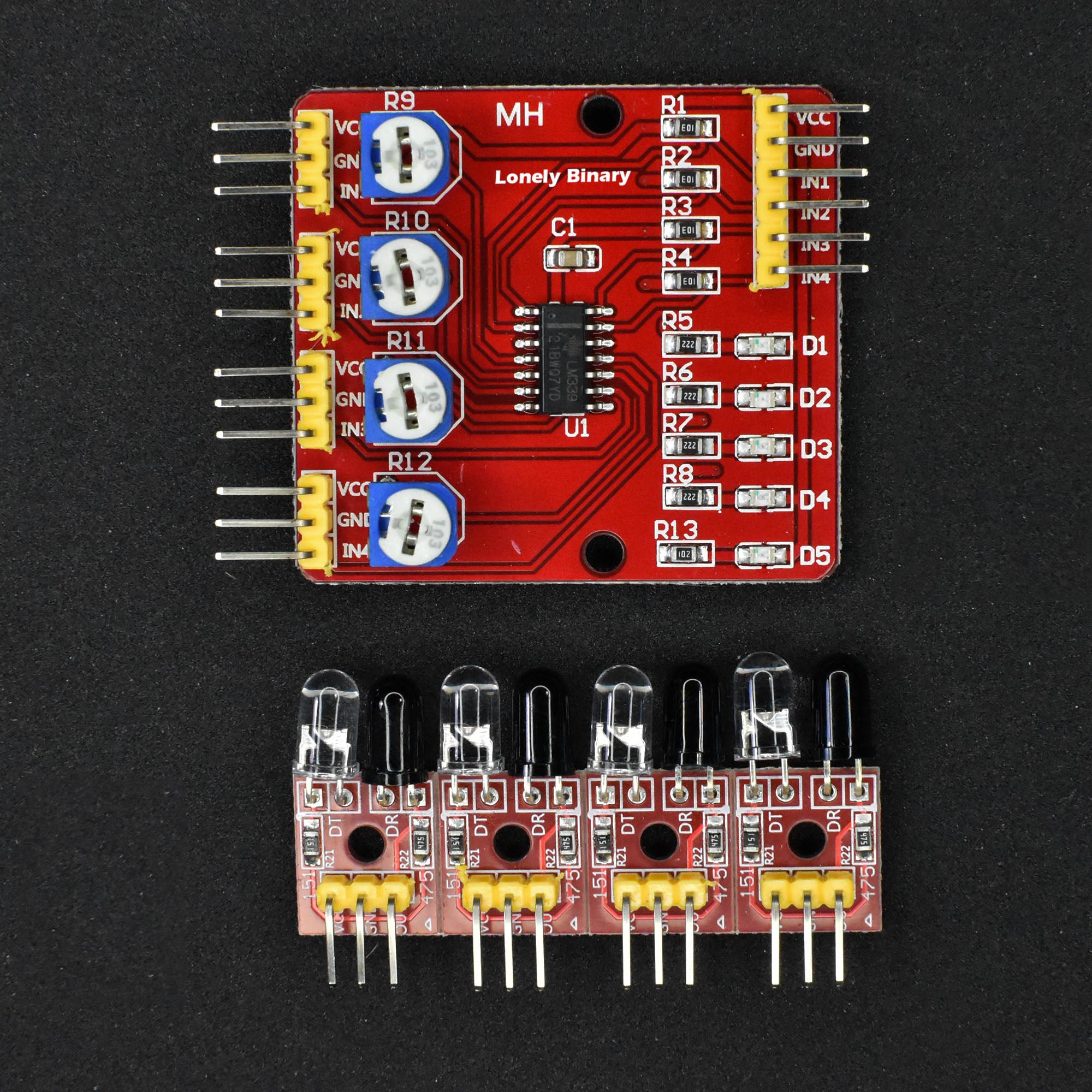 Infrared Tracking Sensor 4 Channel Module – Lonely Binary