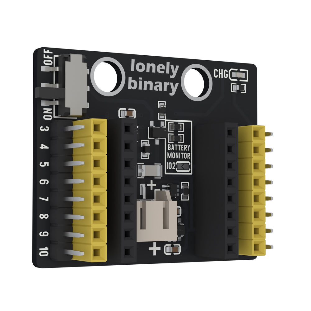 The ESP32-C3 OLED expansion base tilted away from the camera on its left edge.
