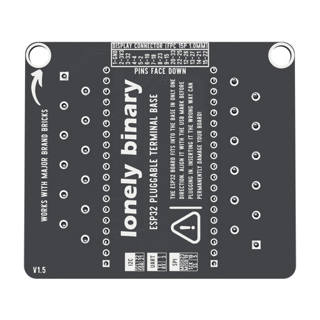 Underside of the ESP32 Pluggable Terminal Base with the display connector pin mapping