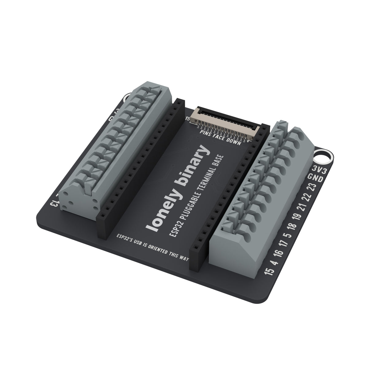 ESP32 Pluggable Terminal Base, angled view