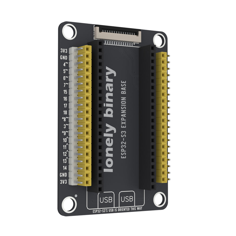 ESP32-S3 Expansion Base swung 30 degrees away on its left edge