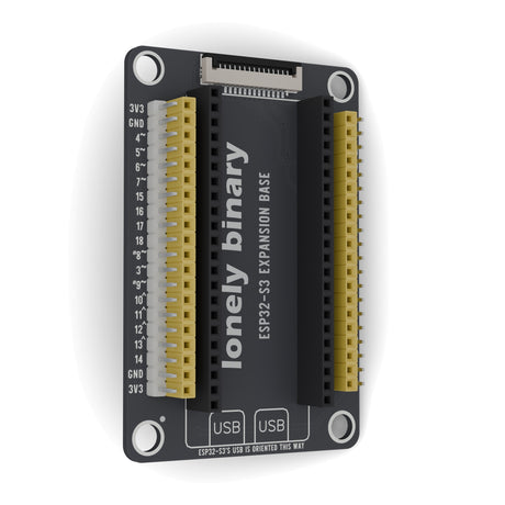 ESP32-S3 Expansion Base swung 30 degrees away on its left edge