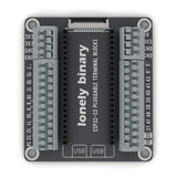 ESP32-S3 Pluggable Terminal Base seen from above: grey pluggable terminal blocks either side of the ESP32-S3 sockets