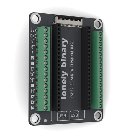 ESP32-S3 Screw Terminal Base swung 30 degrees away on its left edge