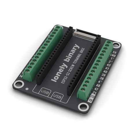ESP32-S3 Screw Terminal Base, angled view